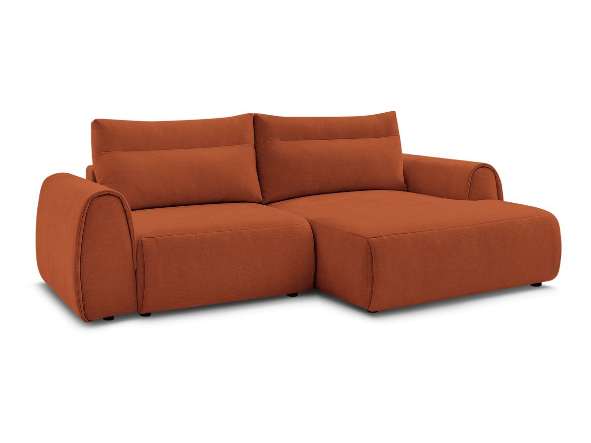 Bobochic Aden Ecksofa 246 × 152 cm Stoff Orange Ecke rechts