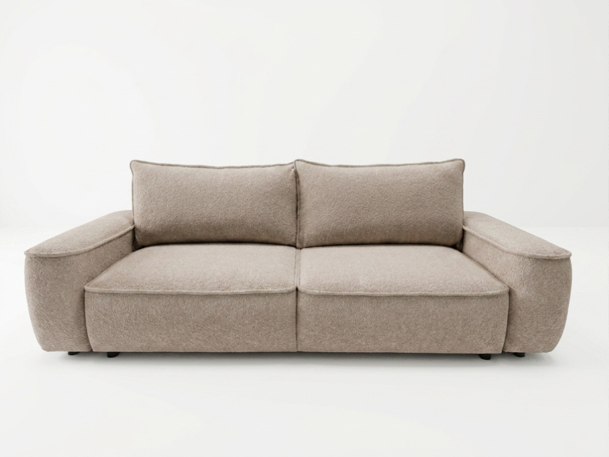 Bobochic Honore Schlafsofa 3-Sitzer mit Bettkasten Chenille Braun
