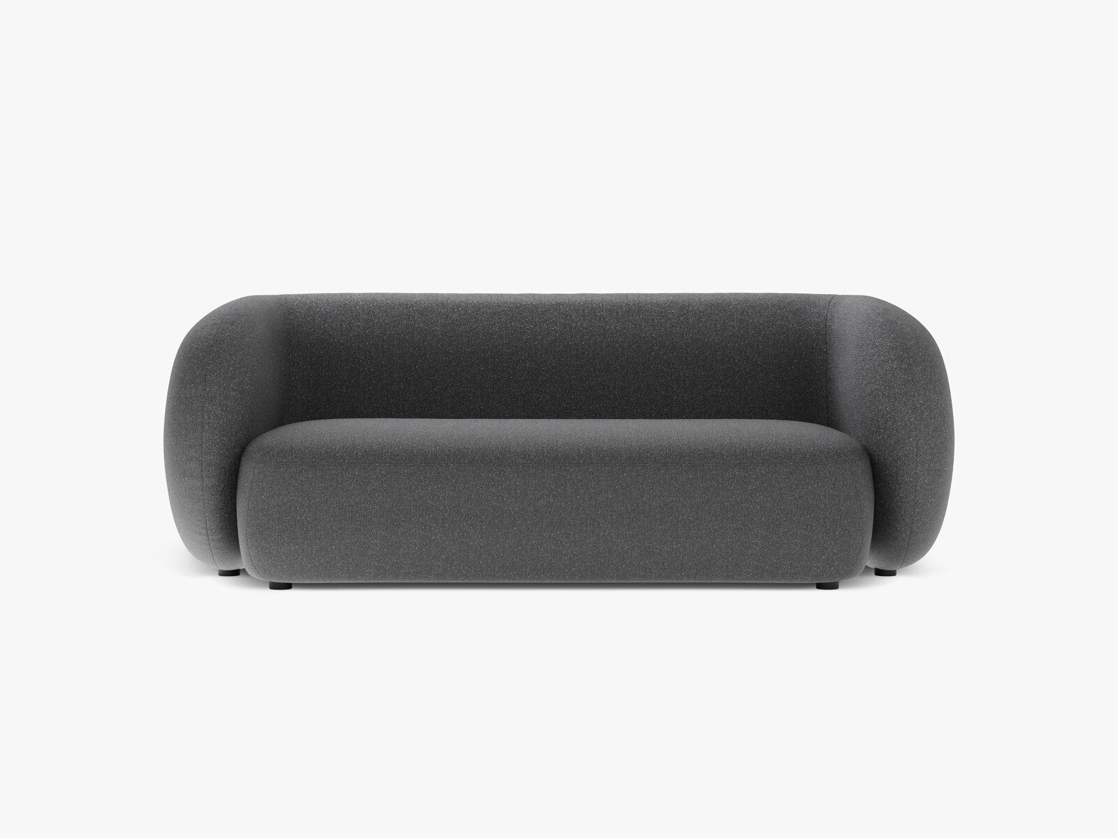 Micadoni Sofa Kate 2-Sitzer Strukturierter Stoff Dunkelgrau Melange