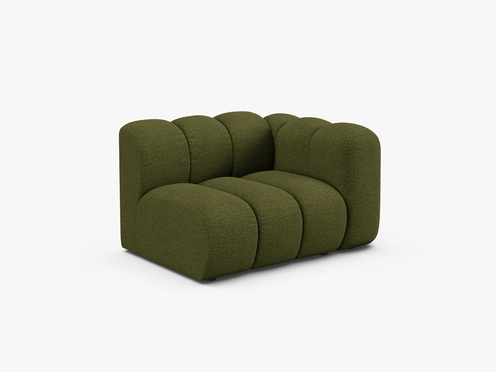 Micadoni Modul Lupine 1-Sitzer Rechts Boucle Baloo Dunkel-Olivgrün