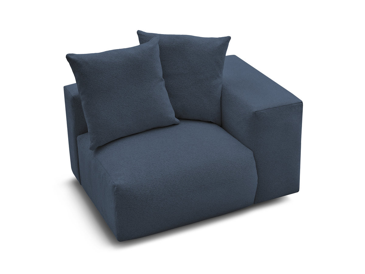Bobochic Voltaire Sofamodul 1-Sitzer 130 × 100 cm Melange-Stoff Dunkelblau Ecke rechts
