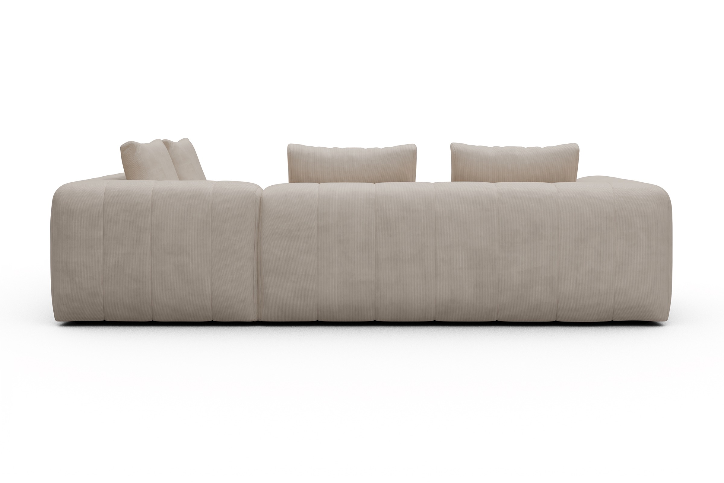 Ecksofa Hugo 2x 2,5-Sitzer Armlehne links Cordufine-Off-White