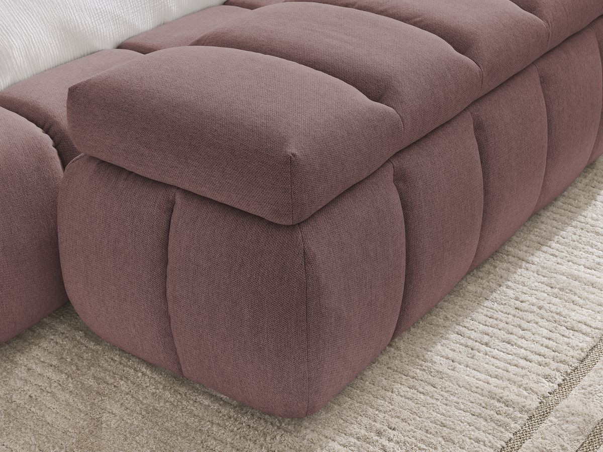 Bobochic Denali Polsterbett mit Bettkasten mit Bettbank Stoff Rosa, Liegefläche 140 × 190 cm