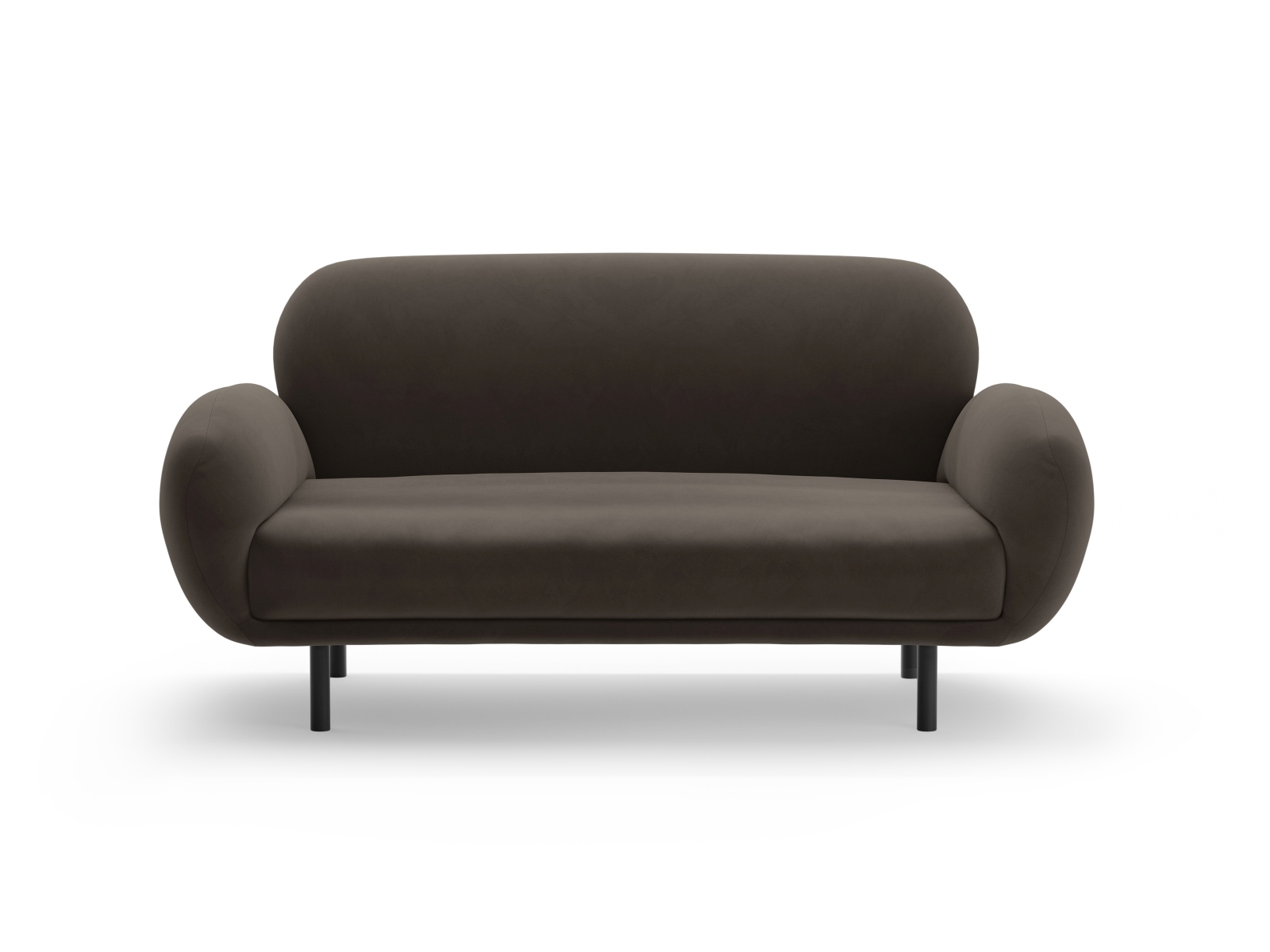 Micadoni Sofa Poppy 2-Sitzer Samt Casino Ebenholz