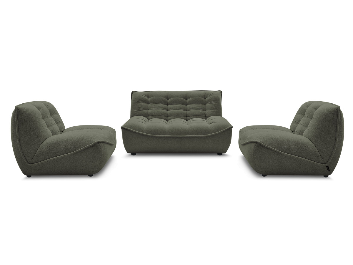 Bobochic Serena Sofa 4-Sitzer Melange-Stoff Grün