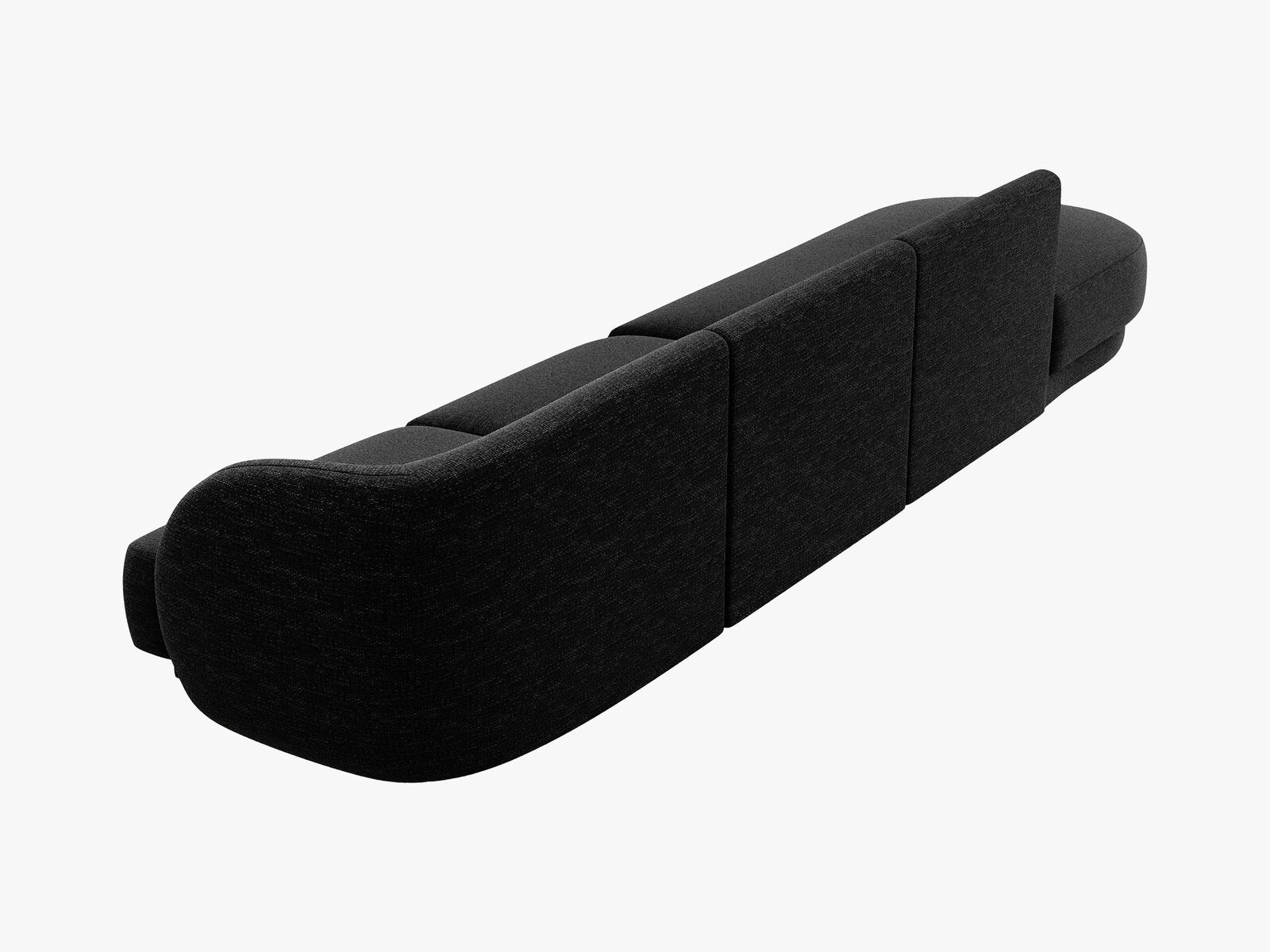 Micadoni Sofa Miley 4-Sitzer Links Chenille Haga Schwarz
