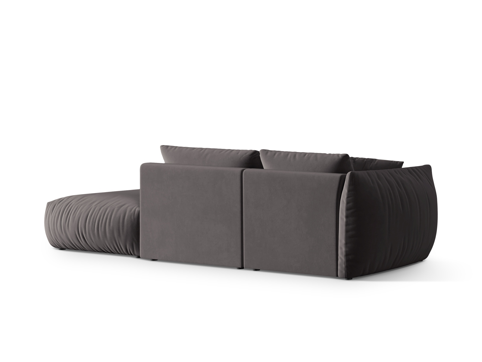 Micadoni Modulares Sofa Chris 3-Sitzer Rechts Samt Dunkelgrau