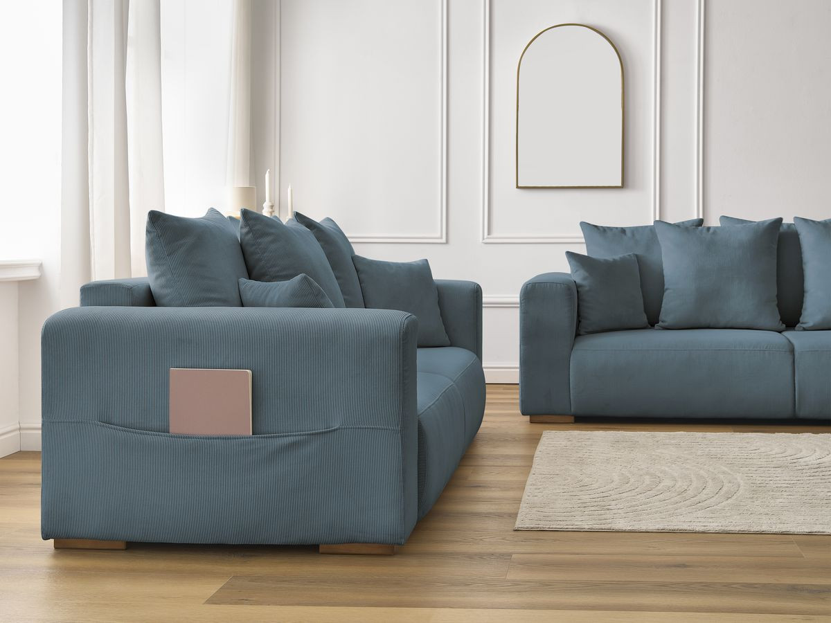 Bobochic Sidonie Sofa 5-Sitzer Cordsamt Dunkelblau