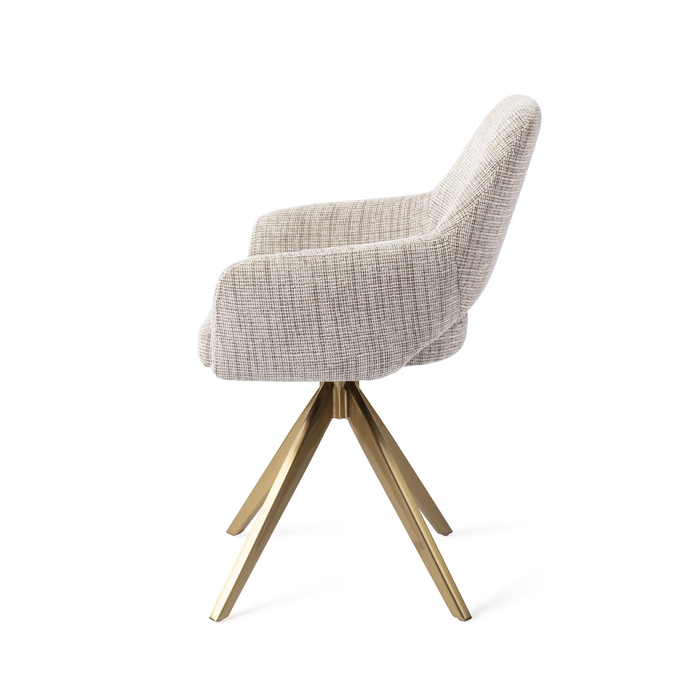 Jesper Home Esszimmerstuhl Yanai Caramel Grid Turn Gold