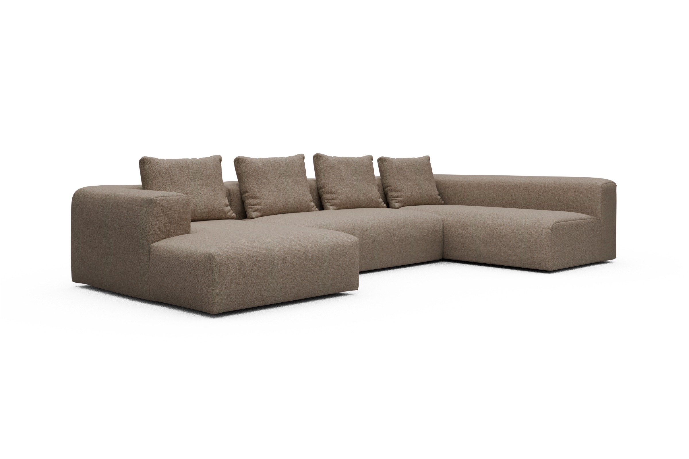 Wohnlandschaft Fred Chaiselongue links mit 2-Sitzer und lange Armlehne rechts Sama-Antelope