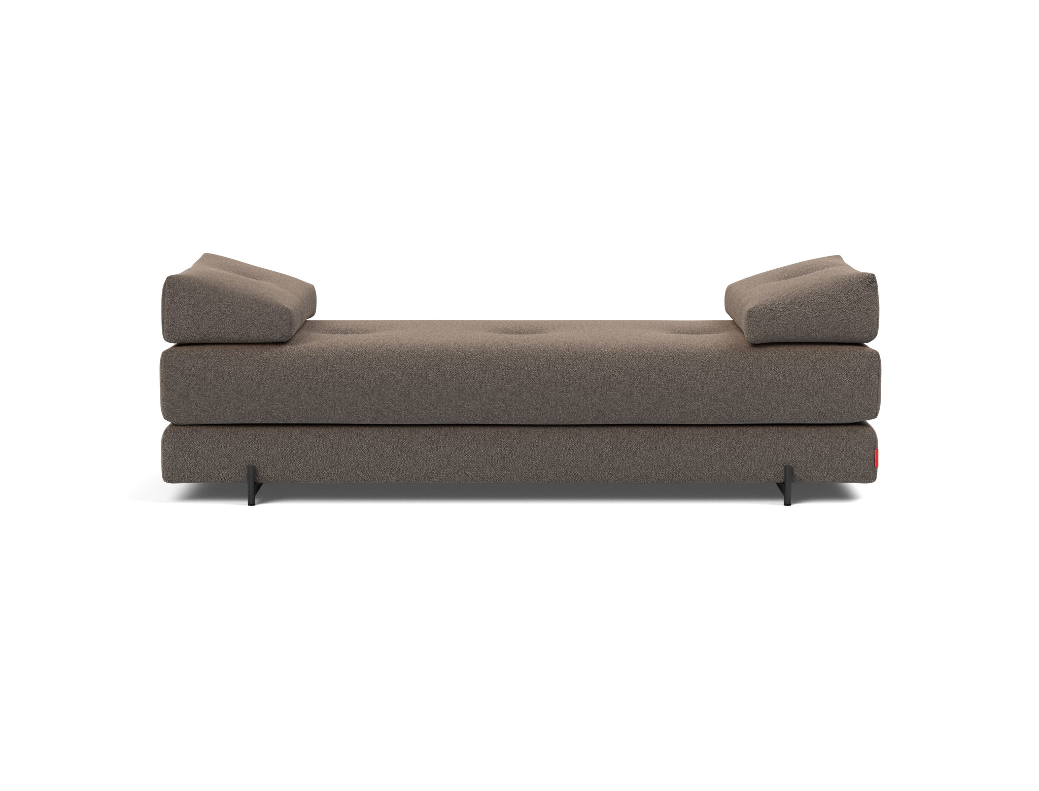 Tagesbett Sigmund Boucle Skandi 530-Taupe Beine Indu schwarz
