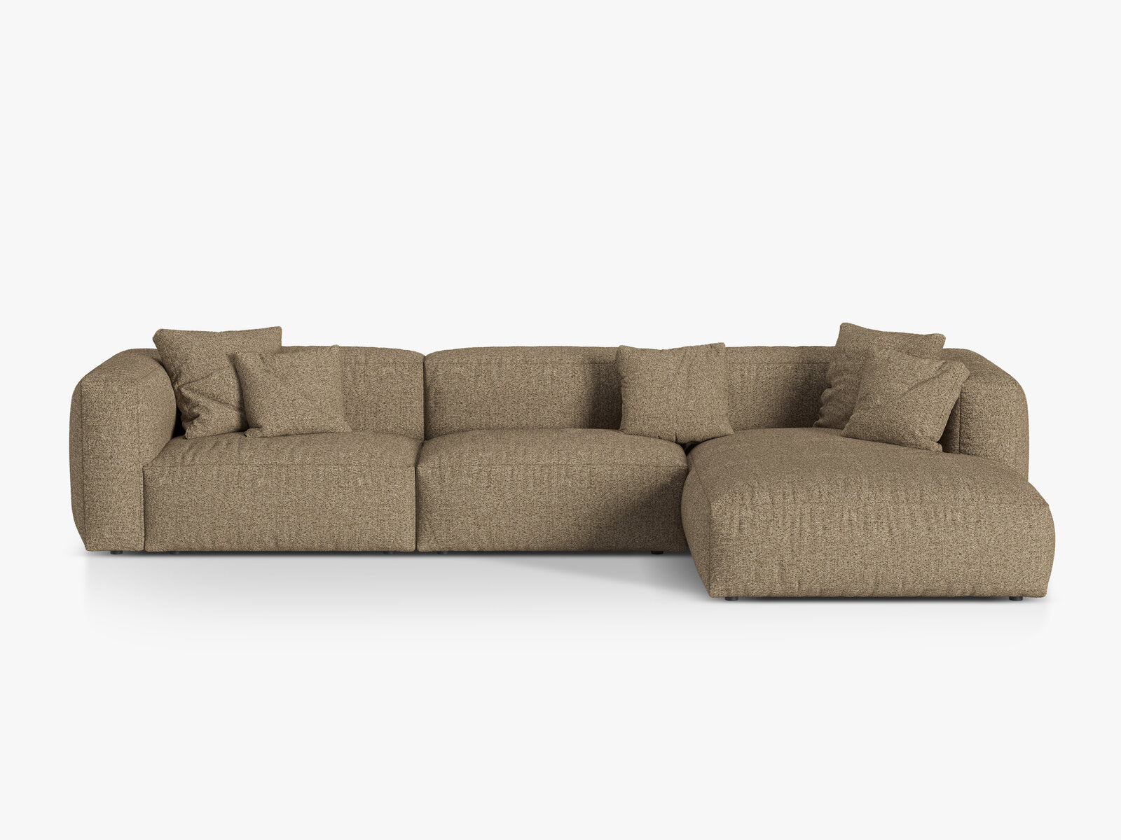 Micadoni Ecksofa Martina 3-Sitzer Rechts Boucle Monet Cappuccino