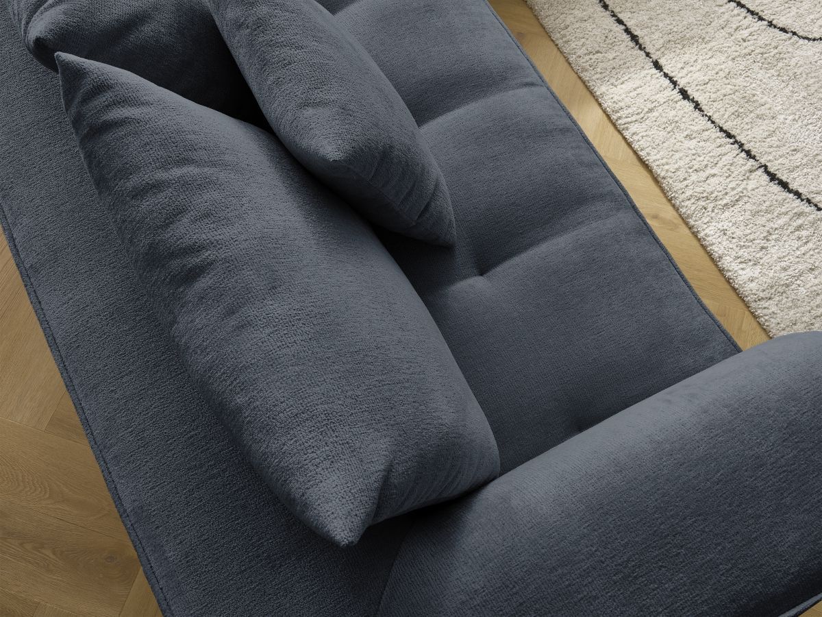 Bobochic Whesley Ecksofa Stoff Dunkelblau Ecke rechts