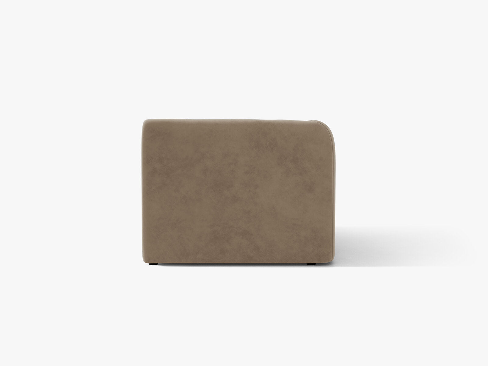 Micadoni Eckmodul Miley 1-Sitzer Links Samt Bluvel Cappuccino