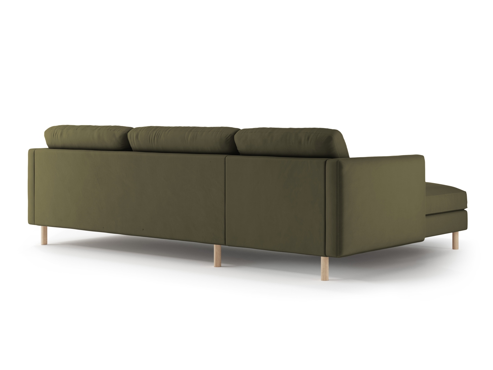 Micadoni Ecksofa Eden 4-Sitzer Links Samt Moßgrün Melange