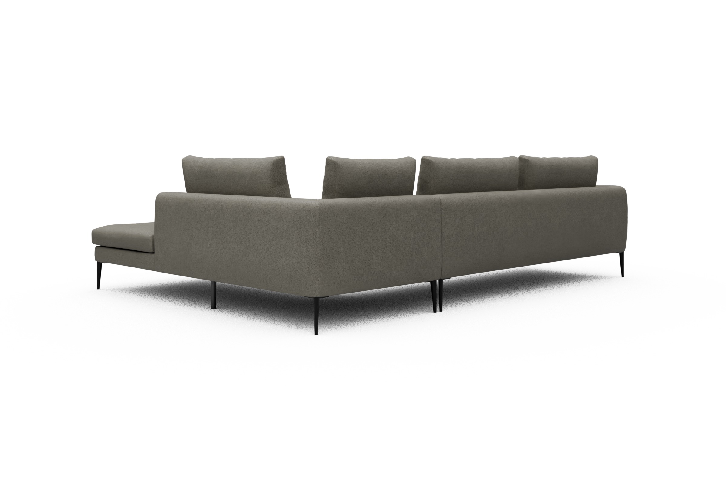 Ecksofa Paul Relax-Ecke links mit 3-Sitzer Denari-Warm-Grey