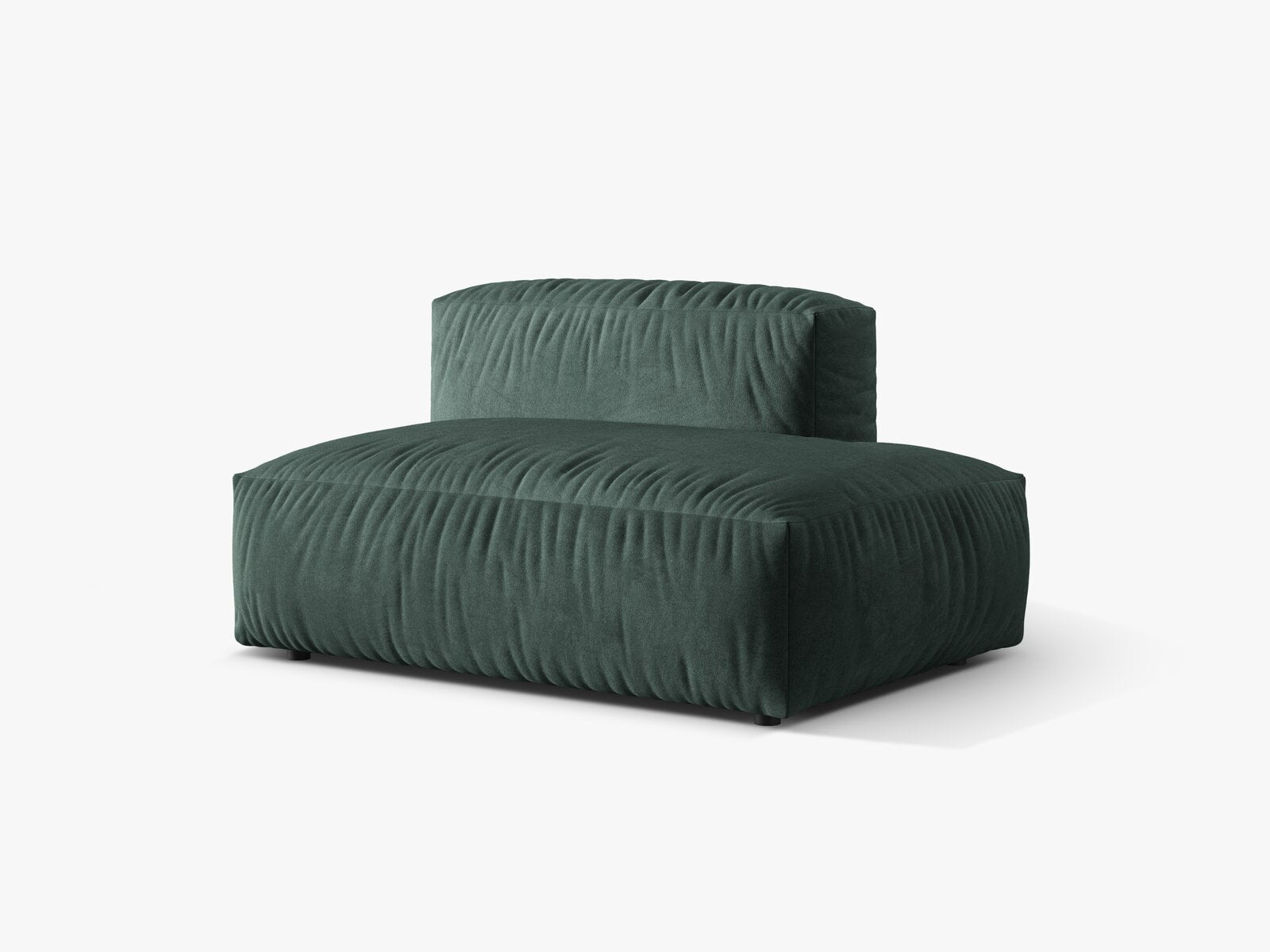 Micadoni Ecksofa-Modul Martina 1-Sitzer Samt Vogue Petrol Rechts