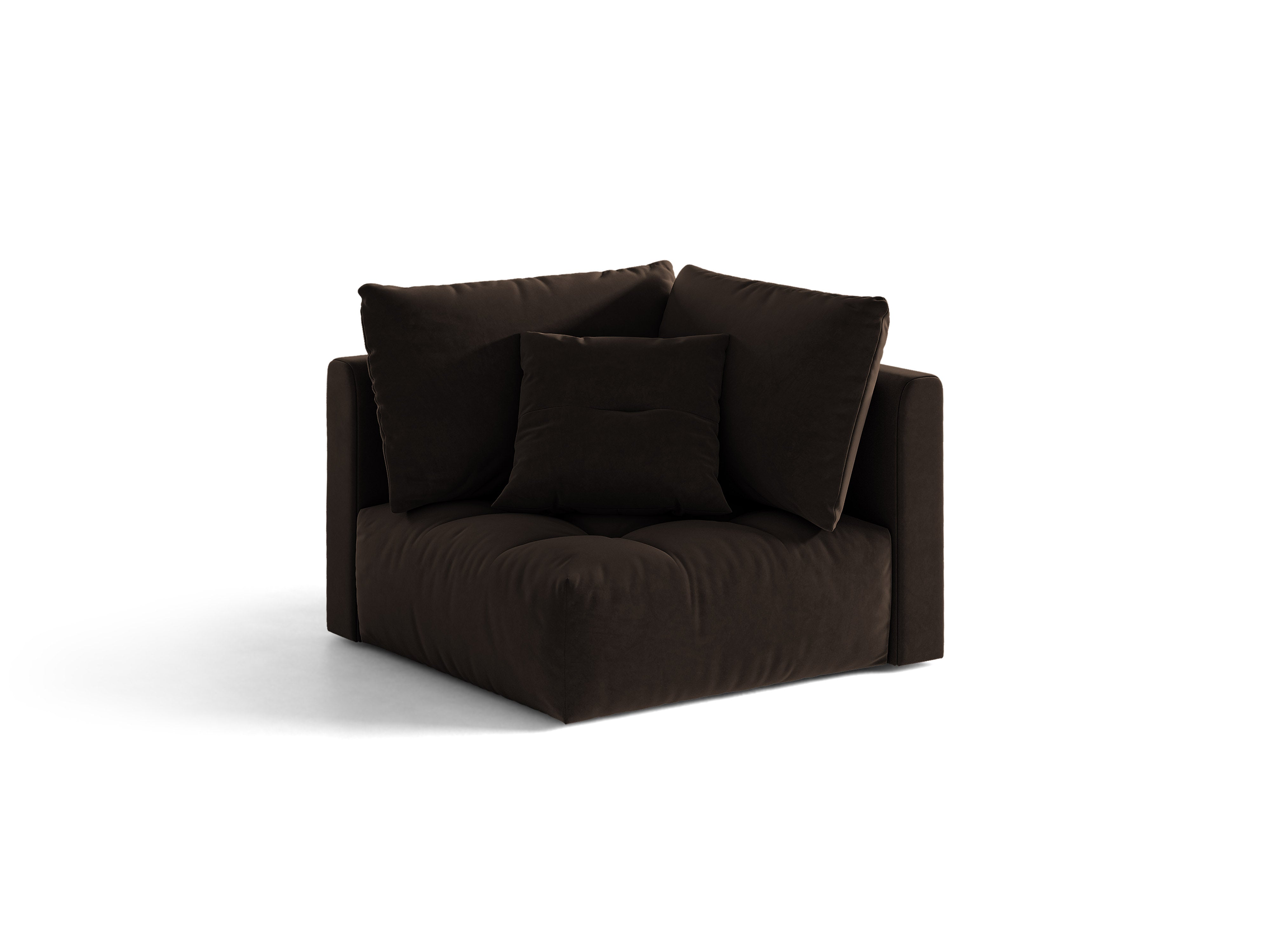 Micadoni Symmetrisches Eckmodul Bloom Samt Bluvel Dunkelbraun