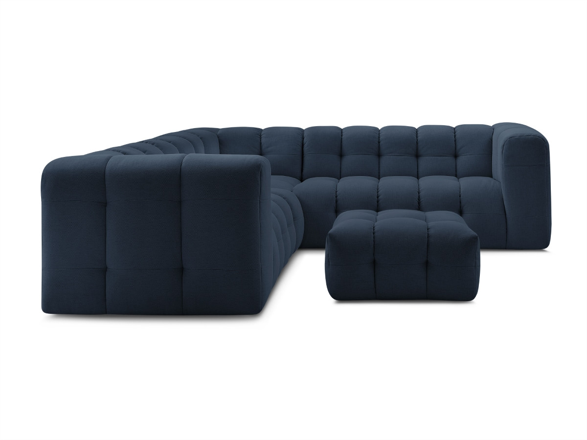 Bobochic Cloud Ecksofa mit Pouf 268 × 110 cm Stoff Dunkelblau