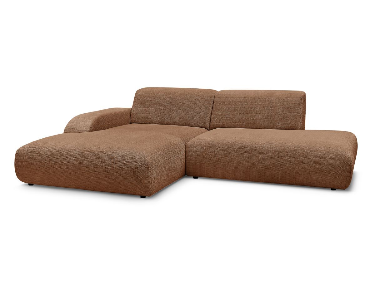 Bobochic Sirius Ecksofa 300 × 170 cm Strukturstoff Orange Ecke links