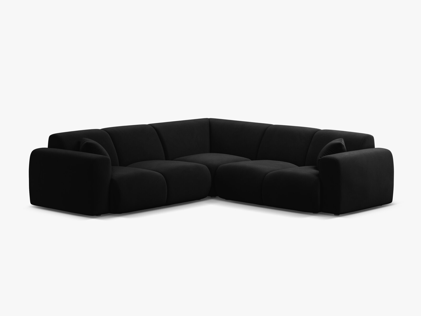 Micadoni Ecksofa Molino 5-Sitzer Samt Casino Schwarz