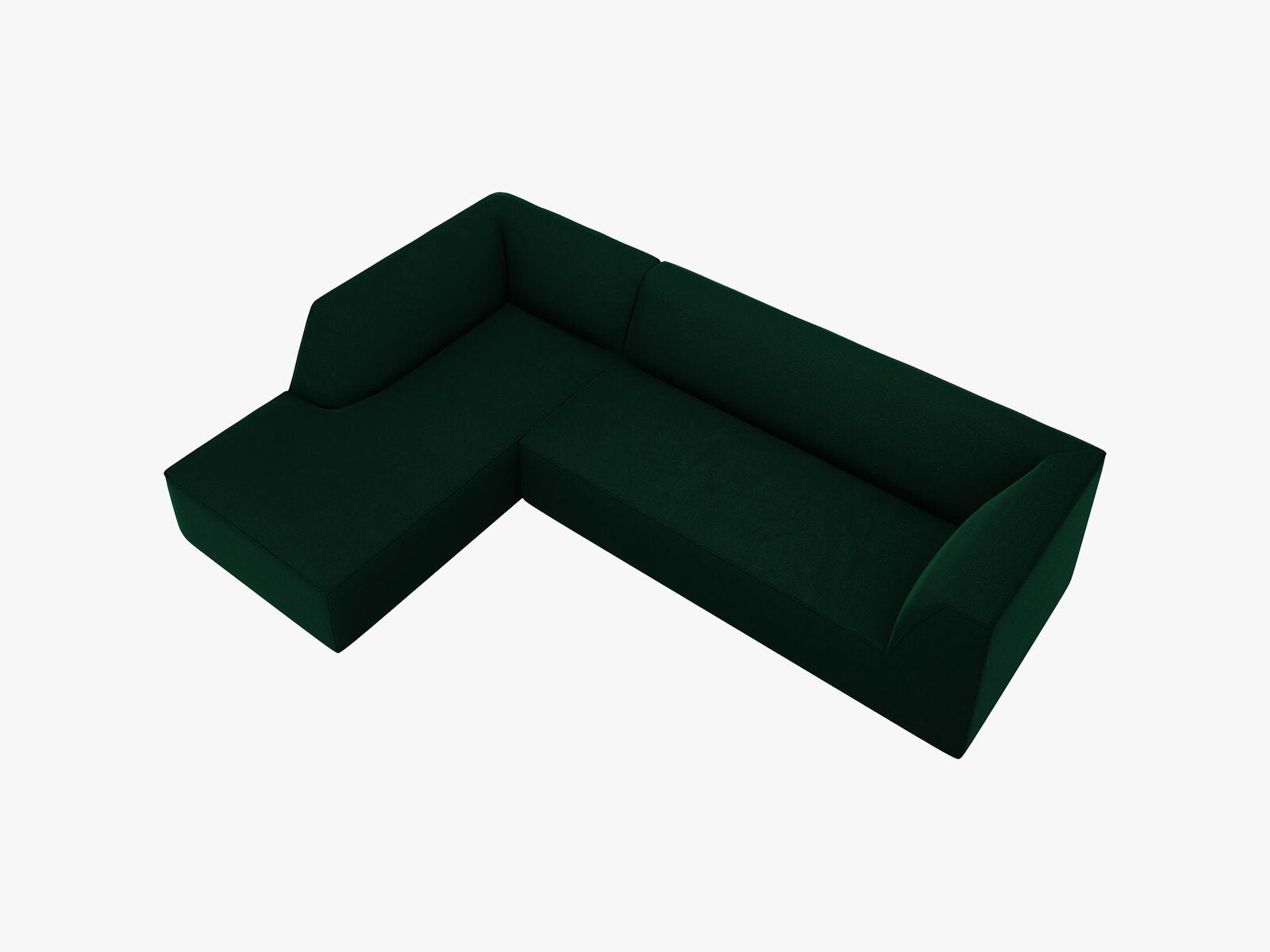 Micadoni 4-Sitzer Modular Sofa Ruby Links Samt Salvador Flaschengrün