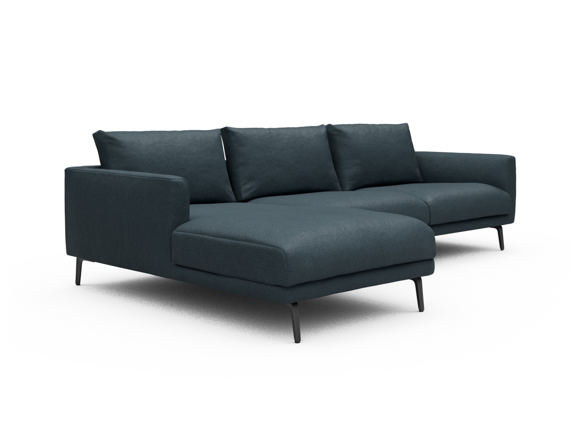 Skandi Home Ecksofa Karl Chaiselongue links mit 2,5-Sitzer Denari-Royal-Blue moebelfaktor