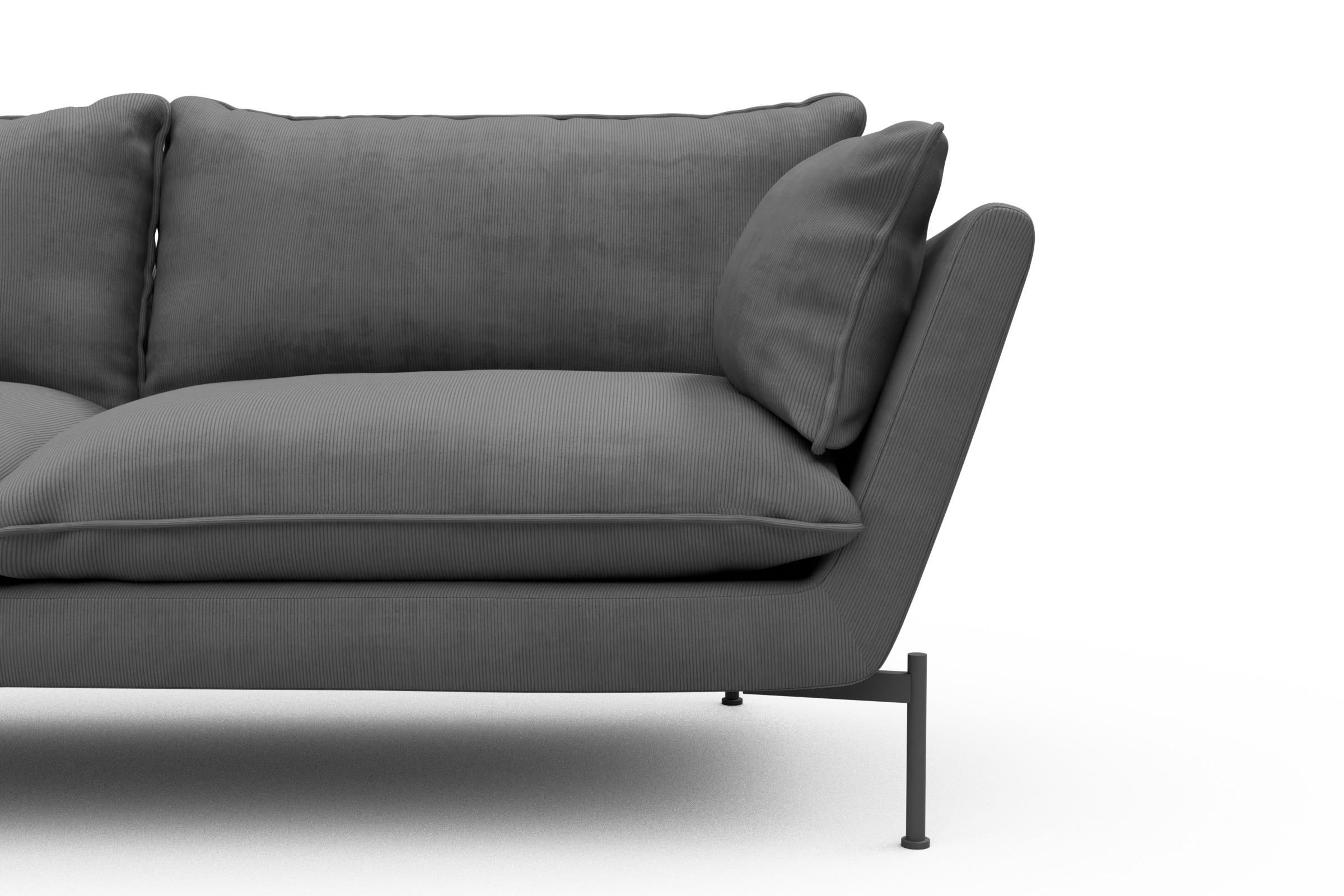 Sofa Anton PREMIUM 3-Sitzer Cordufine-Grey