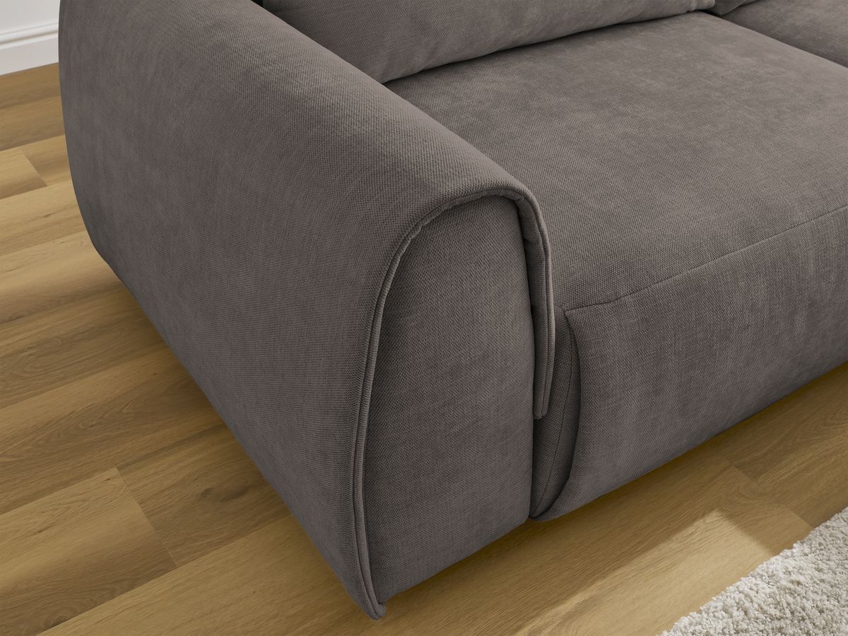 Bobochic Aden Ecksofa 246 × 152 cm Stoff Taupe Ecke rechts