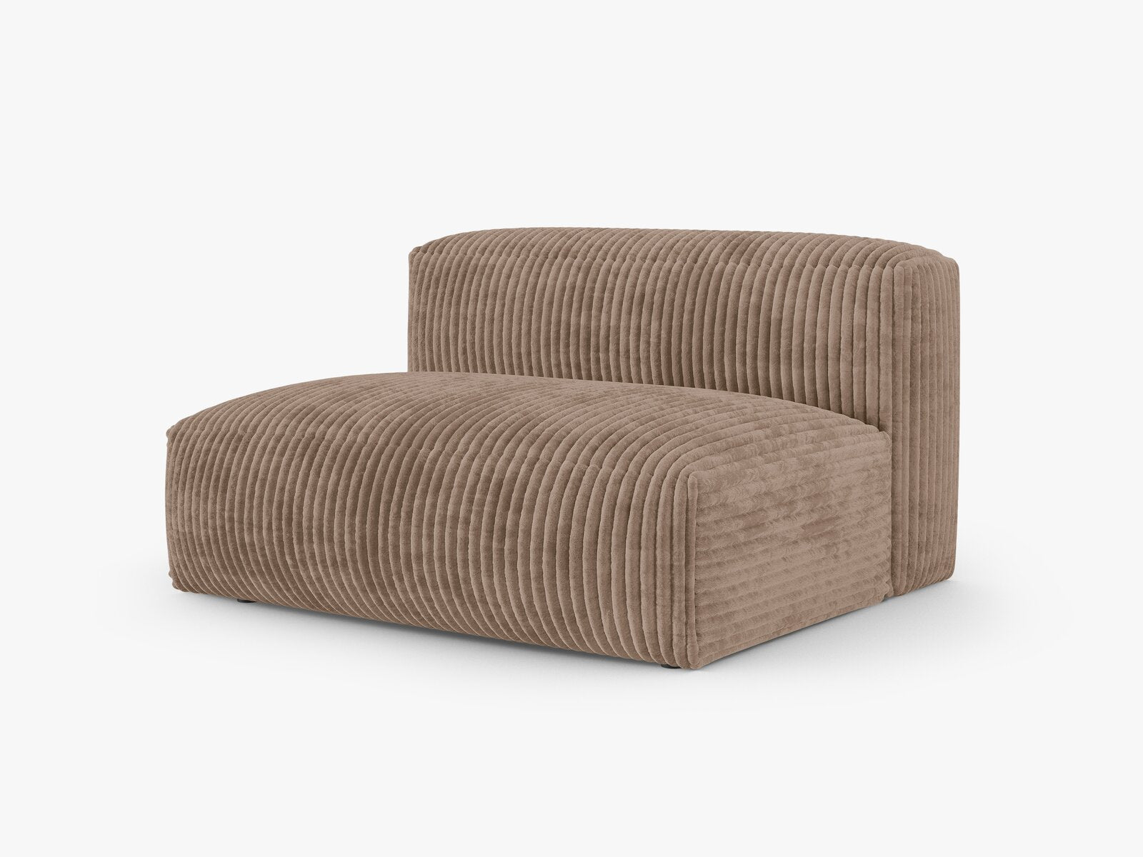 Micadoni Eckmodul mit Armlehne Martina 1-Sitzer Groß 90cm Sitztiefe Links Kord Tilia Eichel