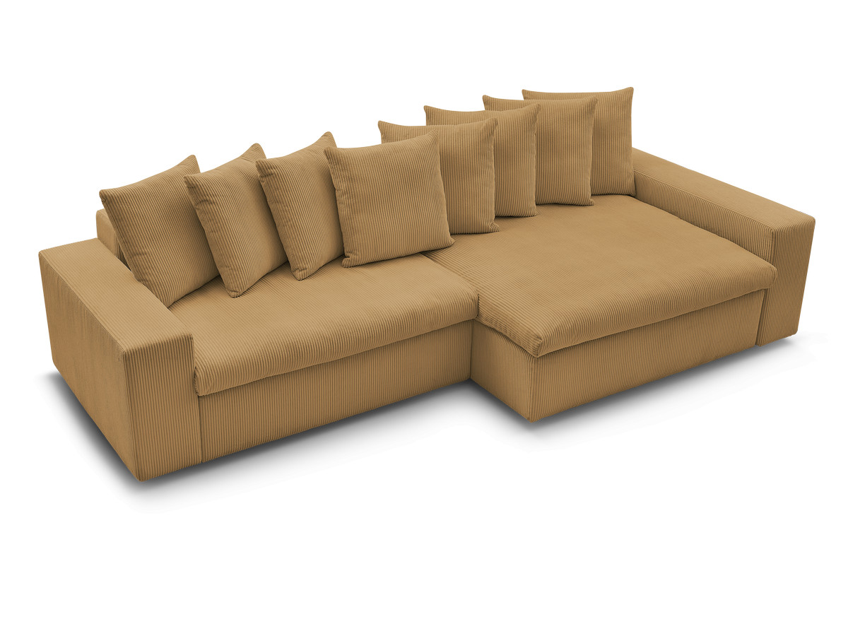 Bobochic Enore Ecksofa 330 × 157 cm Cordsamt Gelb Ecke rechts