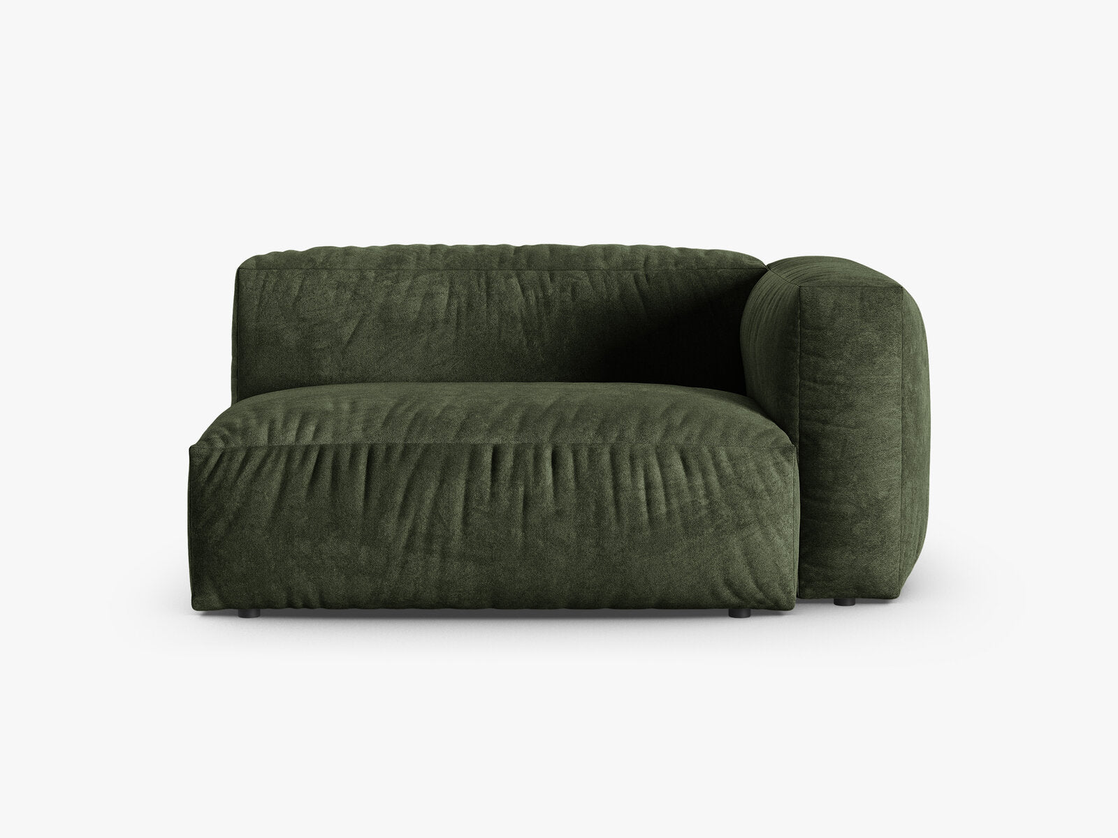 Micadoni Eckmodul mit Armlehne Martina 1-Sitzer Groß 90cm Sitztiefe Rechts Samt Vogue Grün