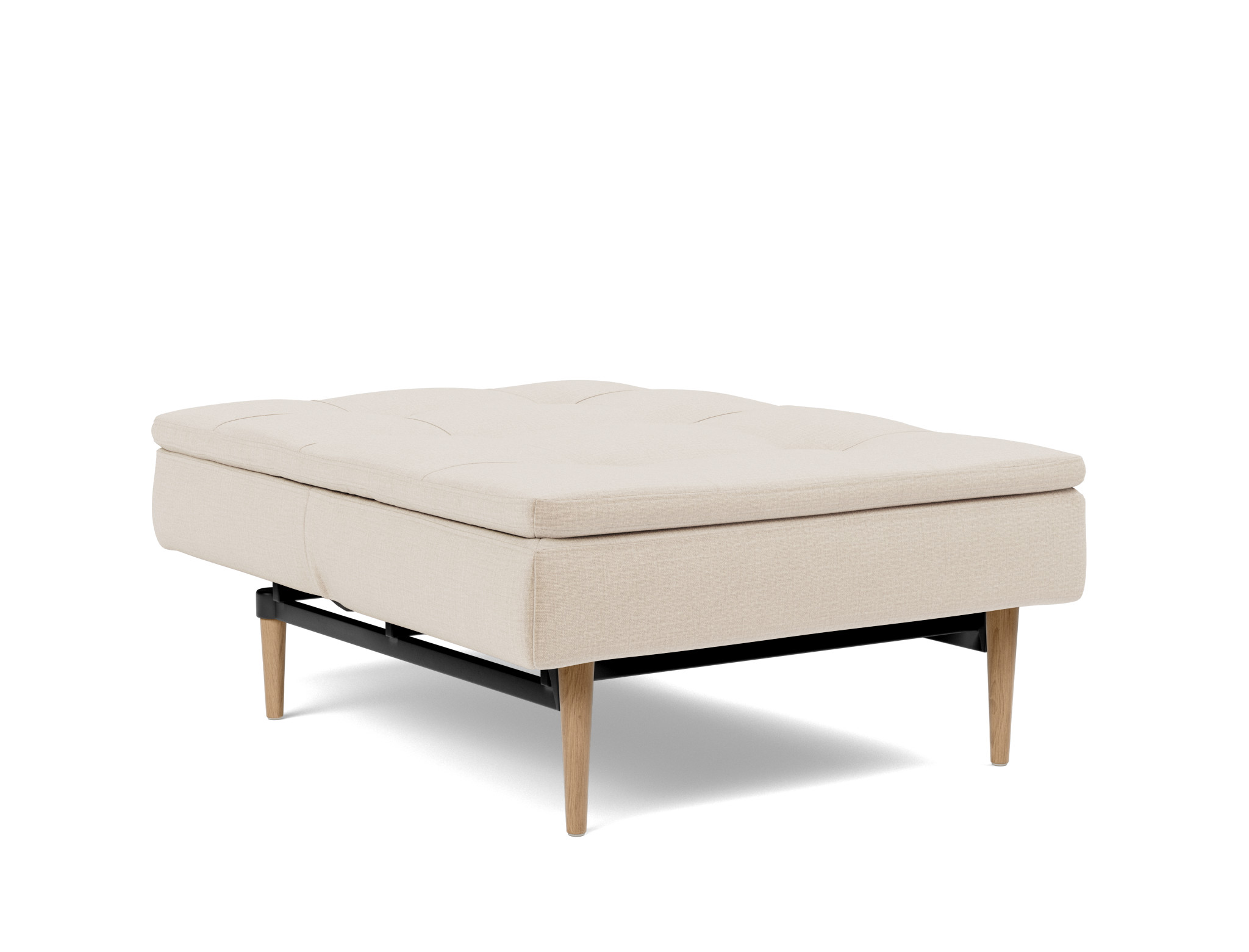 Sessel Dublexo Chenille Esina 410-Almond-Beige Beine Styletto Eiche hell