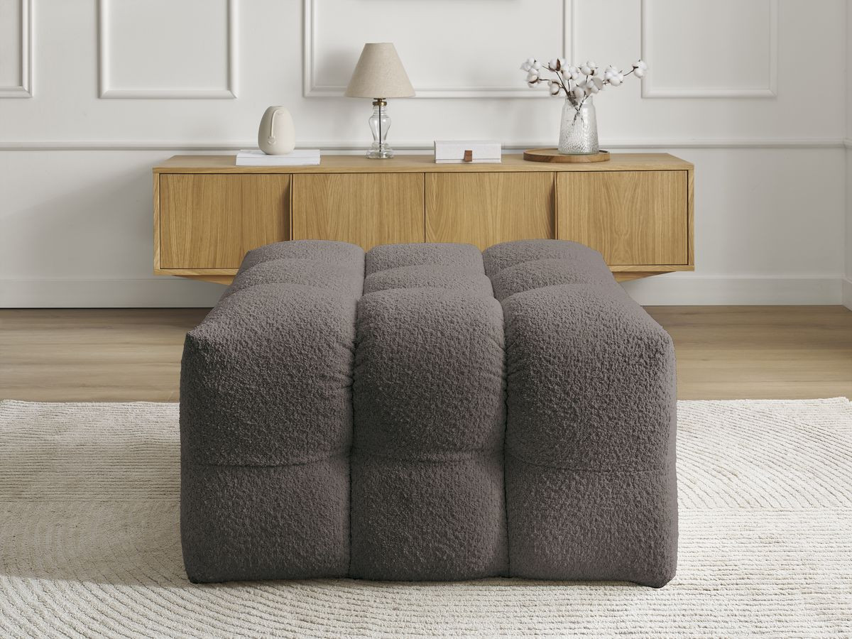 Bobochic Cloud Pouf Bouclé-Stoff Braun