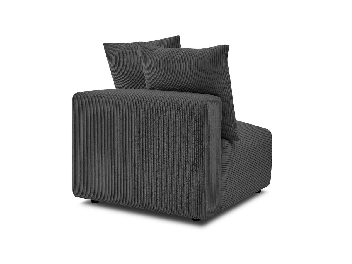 Bobochic Voltaire Sofamodul 1-Sitzer 90 × 100 cm Cordsamt Dunkelgrau