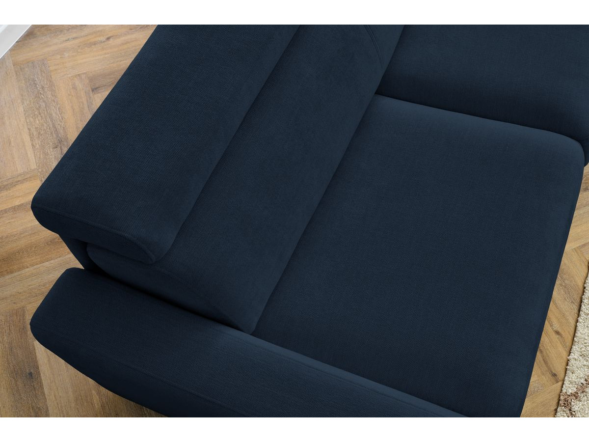 Bobochic Monaco Schlafsofa 3-Sitzer Stoff Dunkelblau, Liegefläche 140 × 190 cm