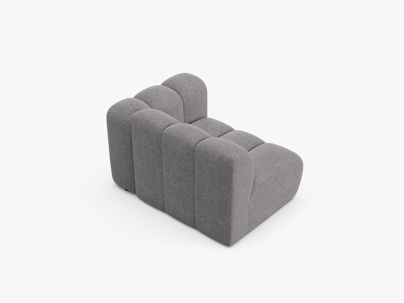 Micadoni Modul Lupine 1-Sitzer Rechts Chenille Eden Hellgrau