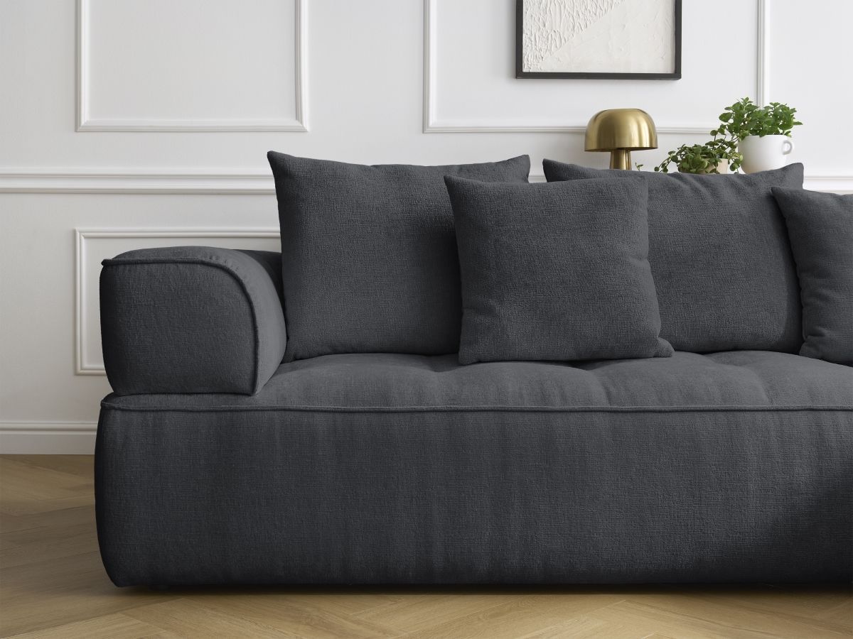 Bobochic Whesley Ecksofa Stoff Dunkelgrau Ecke rechts