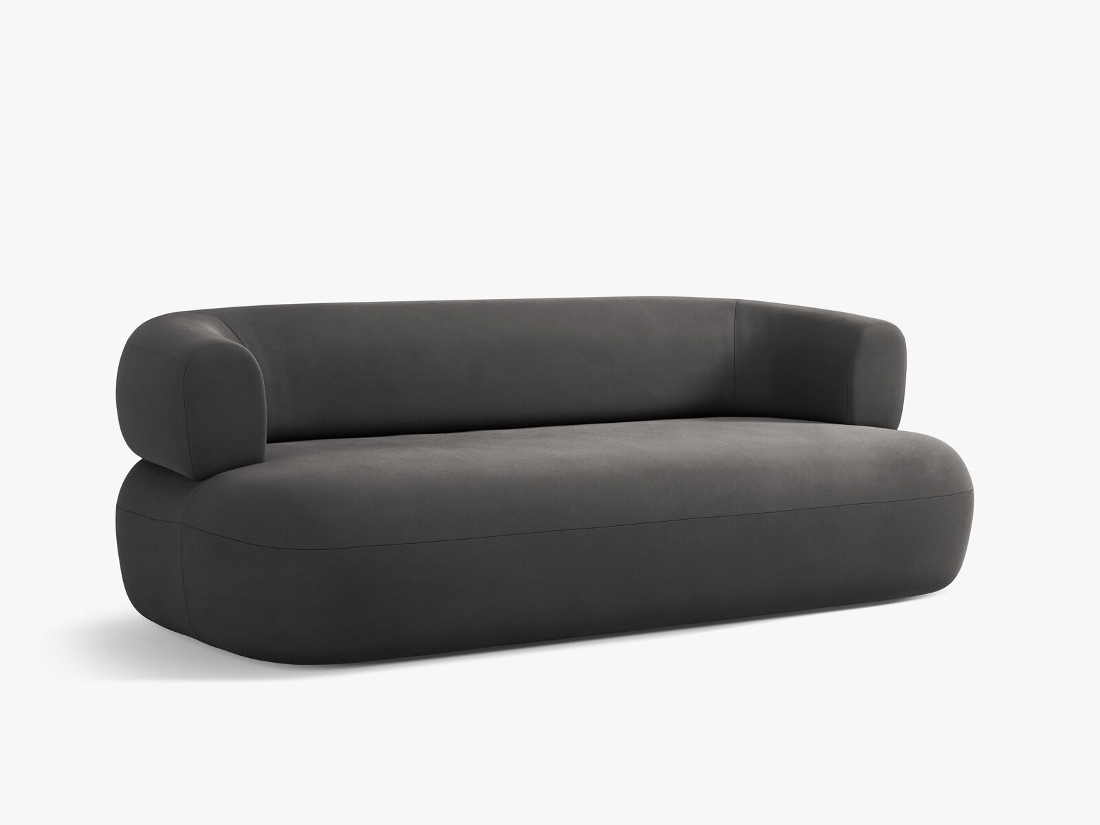 Micadoni Sofa Jenny 2-Sitzer Samt Salvador Dunkelgrau