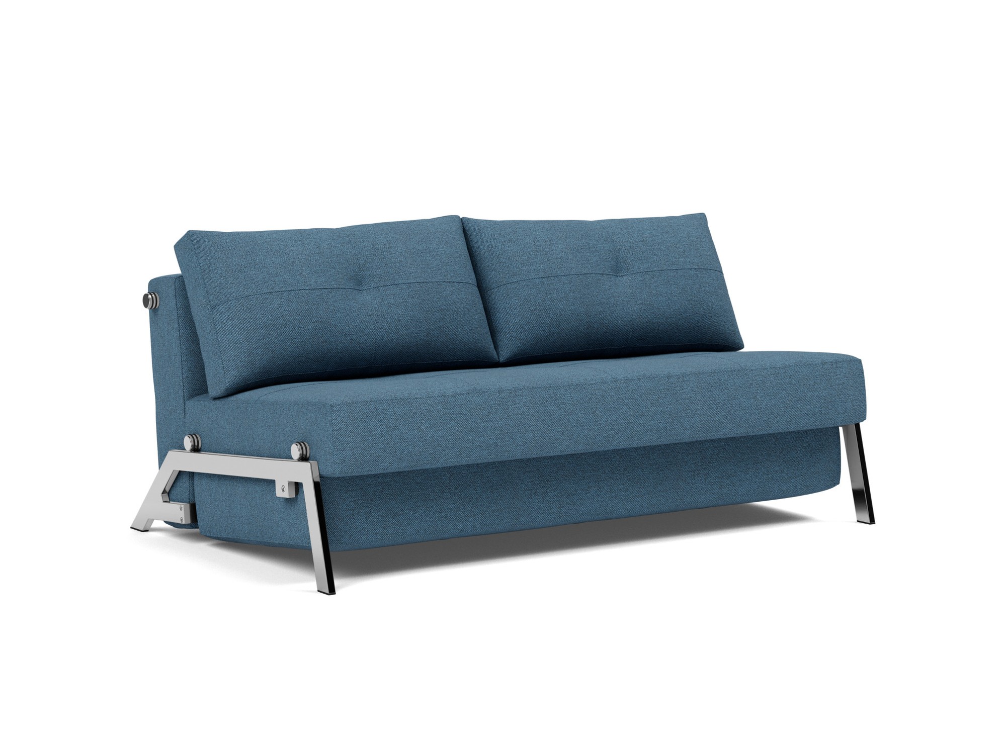 Schlafsofa Cubed 160 Strukturierter Stoff Weda 302-Weda-Blue Beine Chrom
