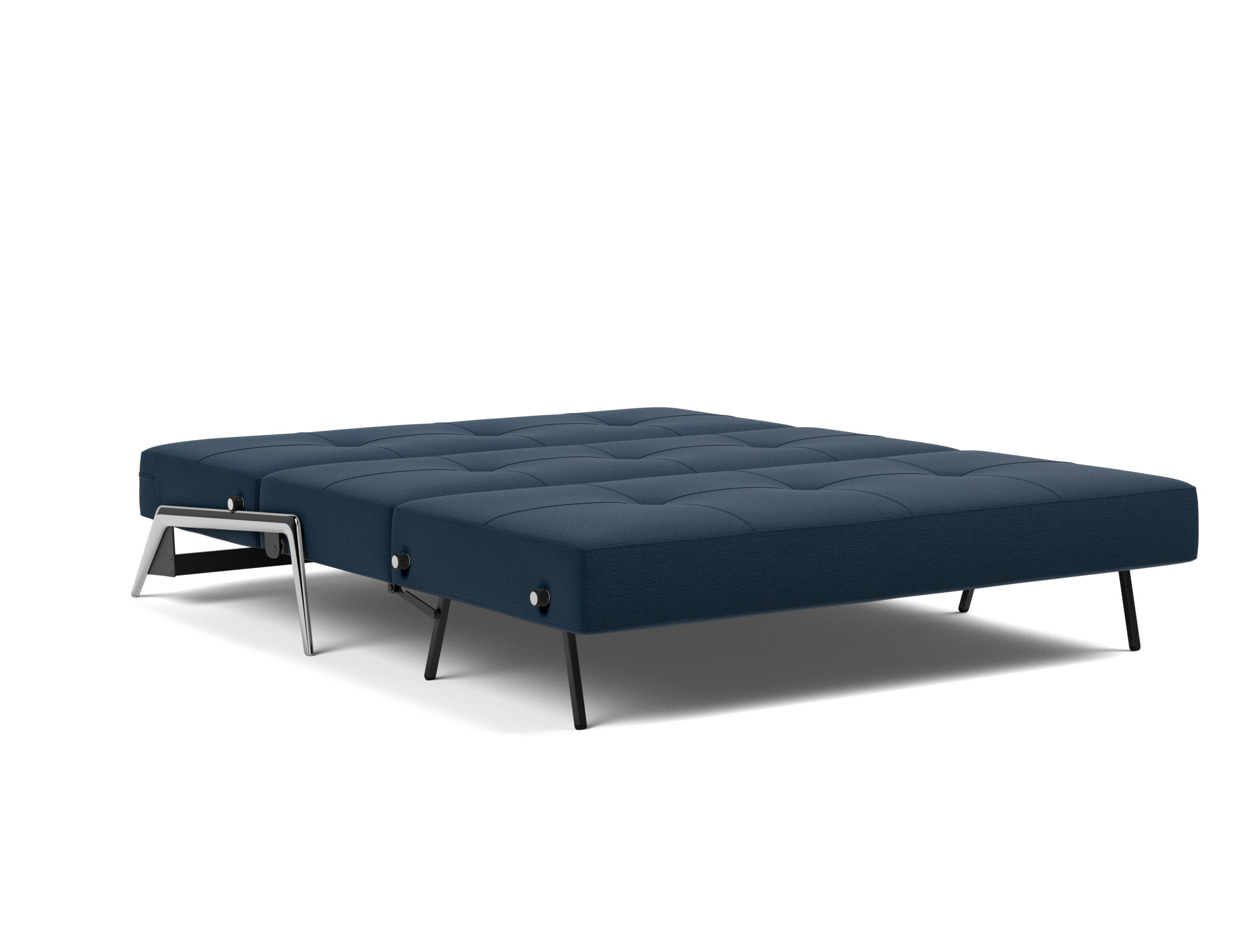 Schlafsofa Cubed 160 Flachgewebe Mixed Dance 528-Blue Beine Aluminium
