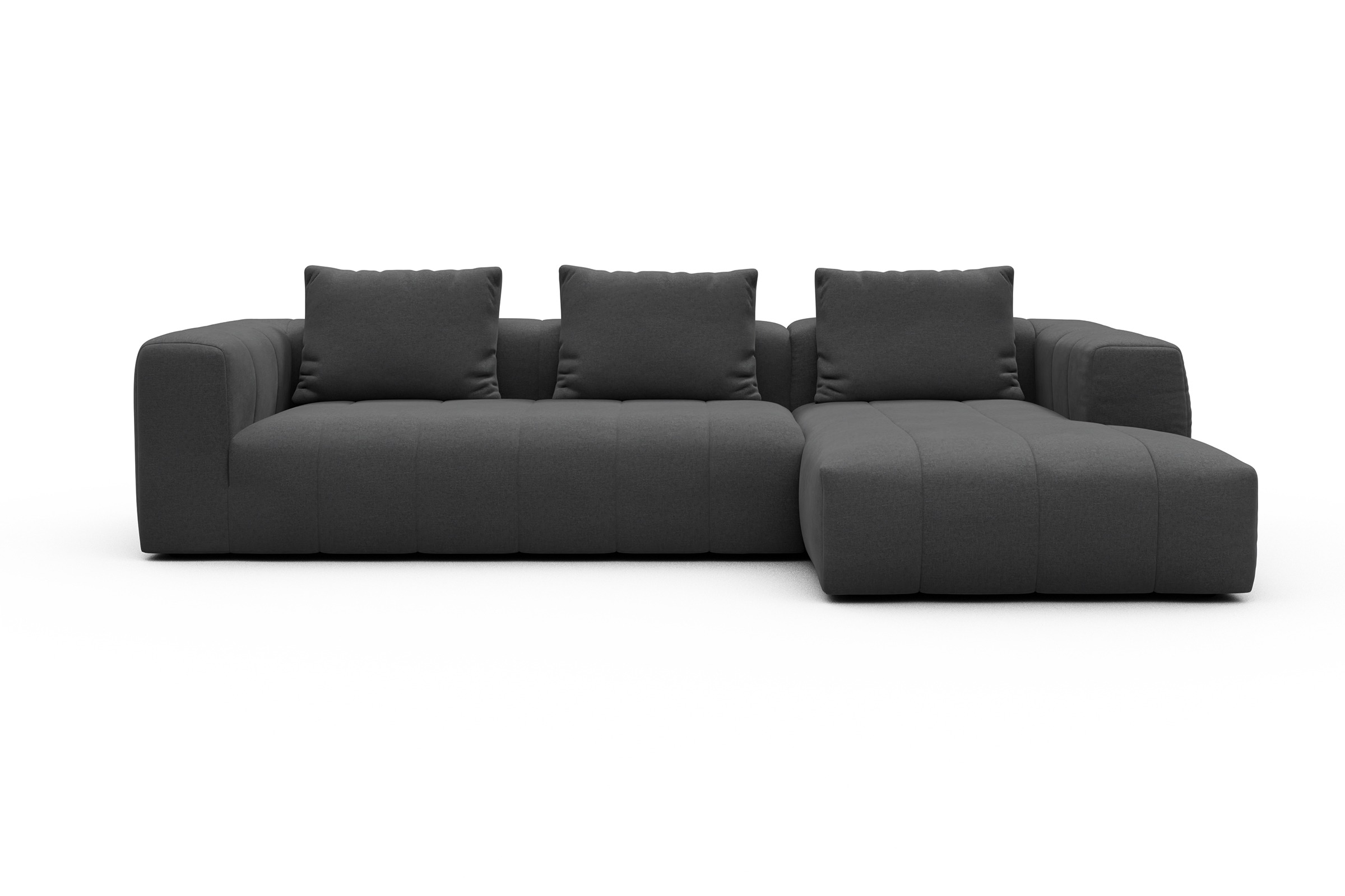 Ecksofa Hugo 2,5-Sitzer Armlehne links mit Chaiselongue Satya-Zinc