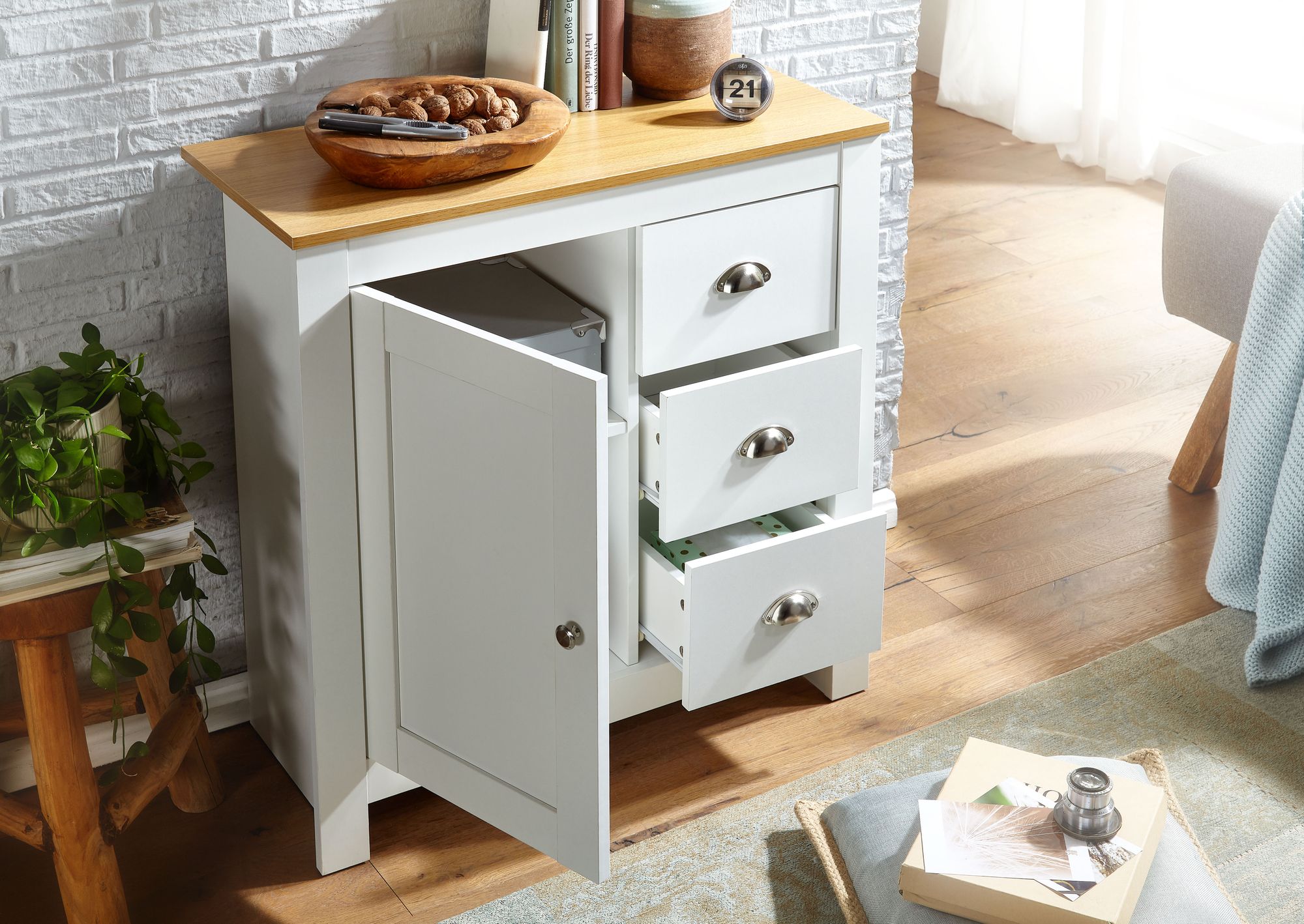 Kommode Budir Weiß 79 × 35 × 81 cm
