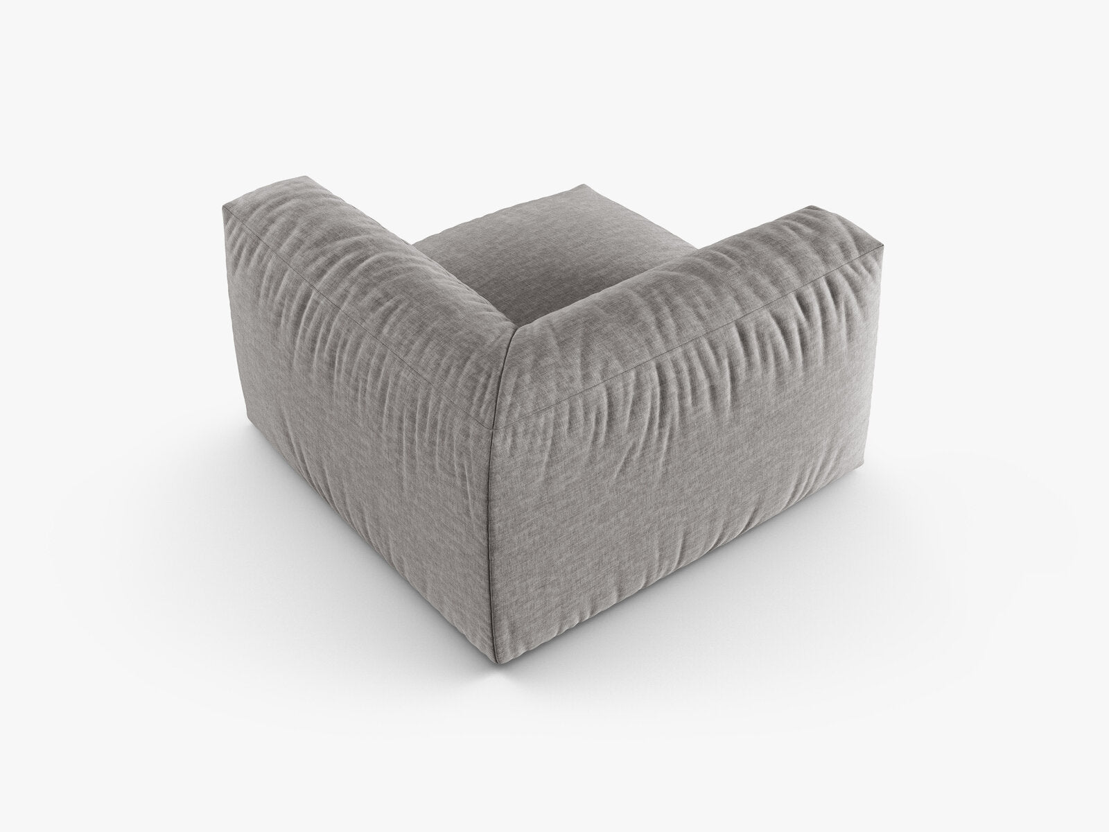 Micadoni symmetrisches Eckmodul Martina 1-Sitzer 90cm Sitztiefe Strukturierter Stoff Boston Hellgrau