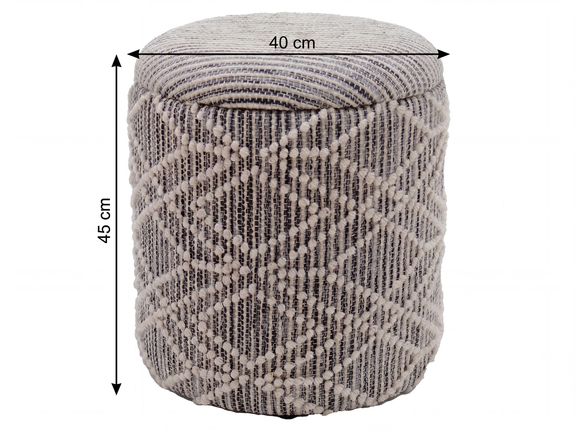 Sitzhocker Nesna Stoff Grau Ø 40 cm