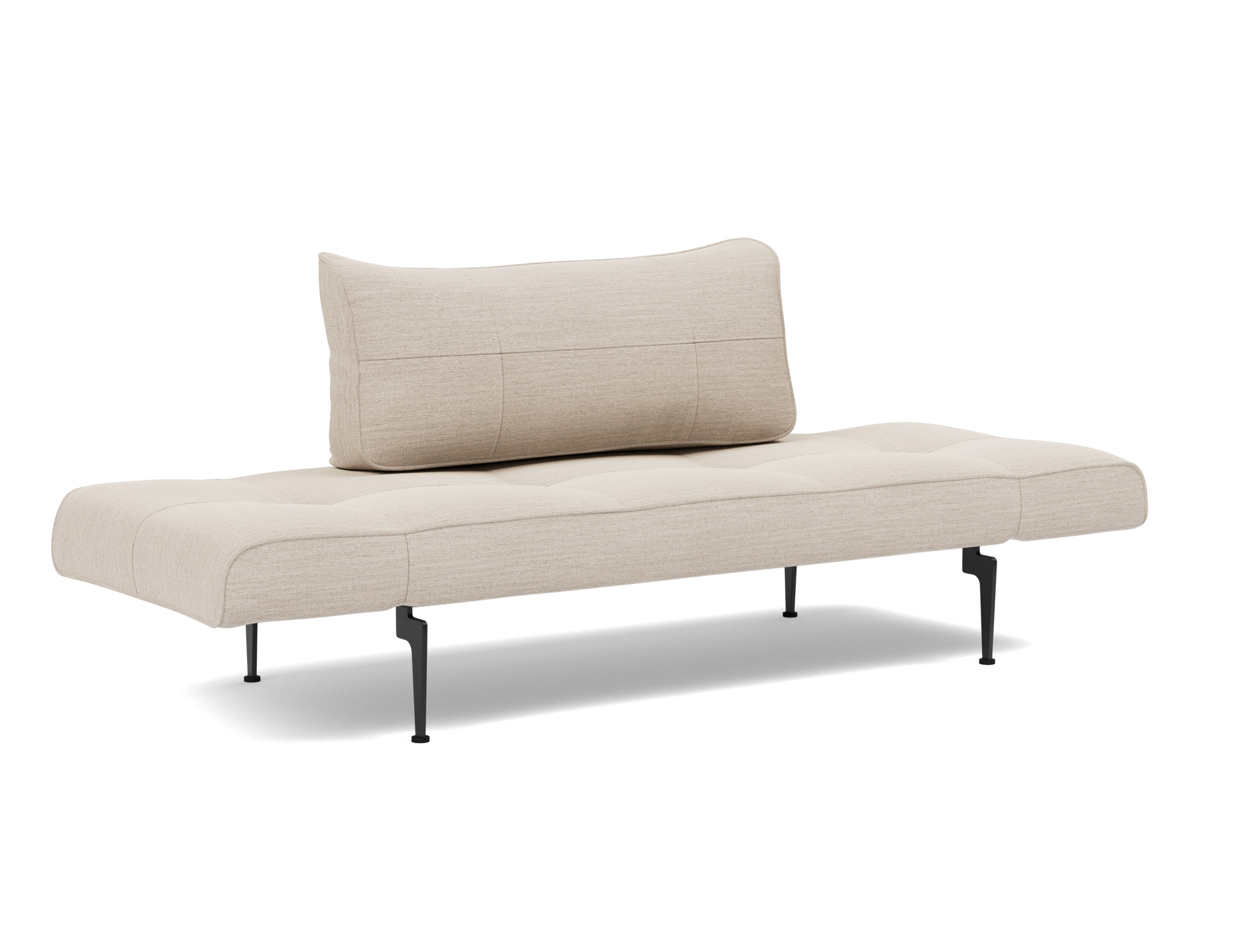 Tagesbett Zeal Webstoff Blida 612-Sand-Grey Beine Laser schwarz