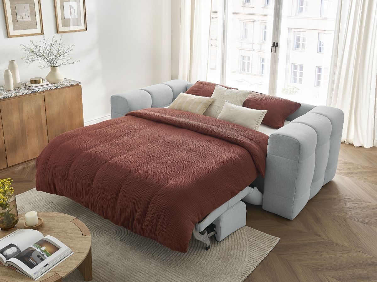 Bobochic Cloud Schlafsofa 3-Sitzer Stoff Hellgrau