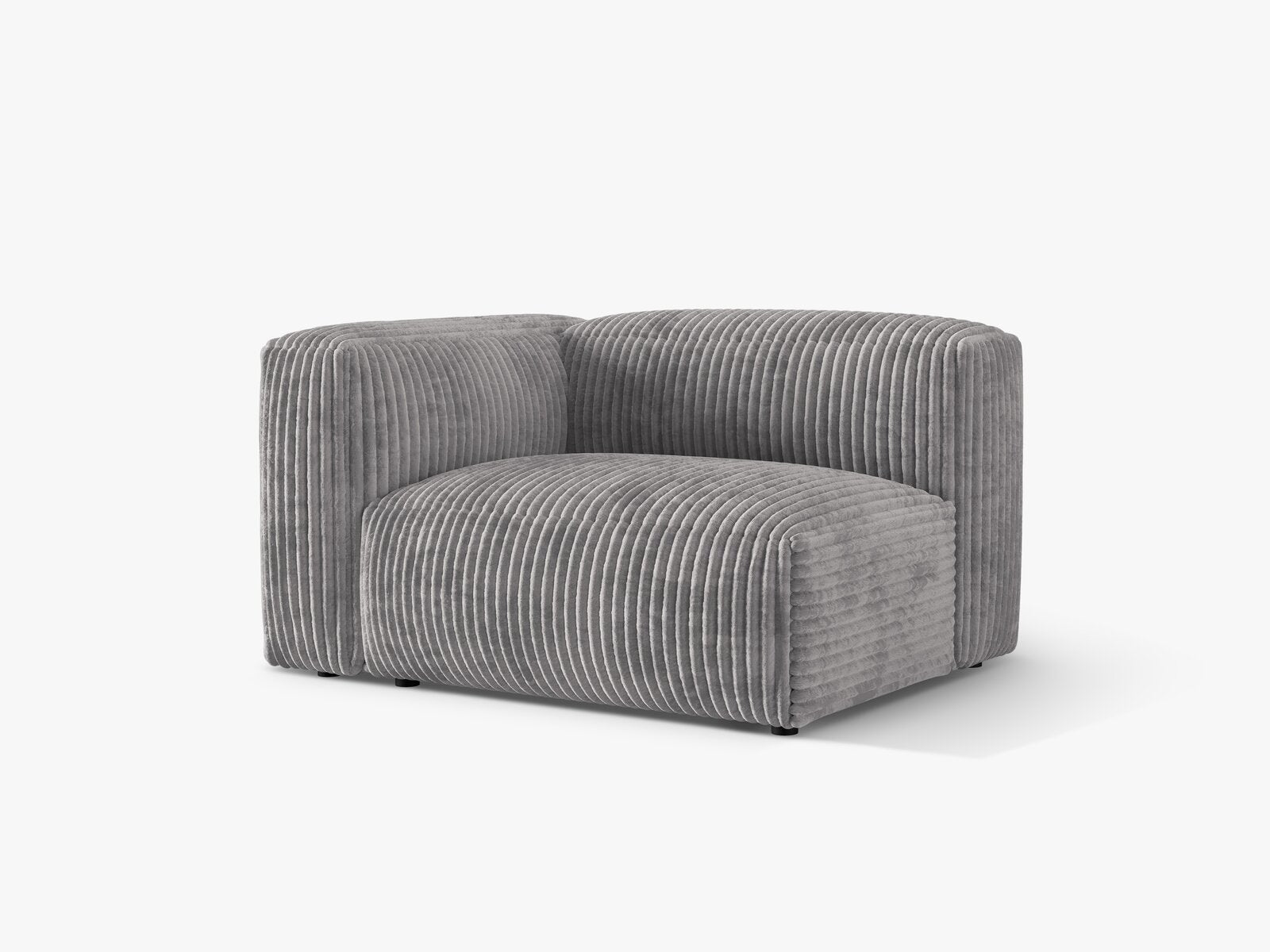 Micadoni Eckmodul Martina 1-Sitzer Links Kord Tilia Hellgrau