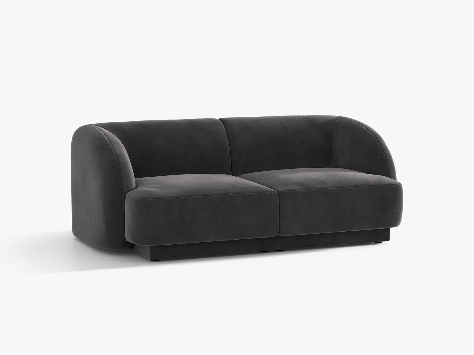 Micadoni Sofa Miley 2-Sitzer Samt Bluvel Grau