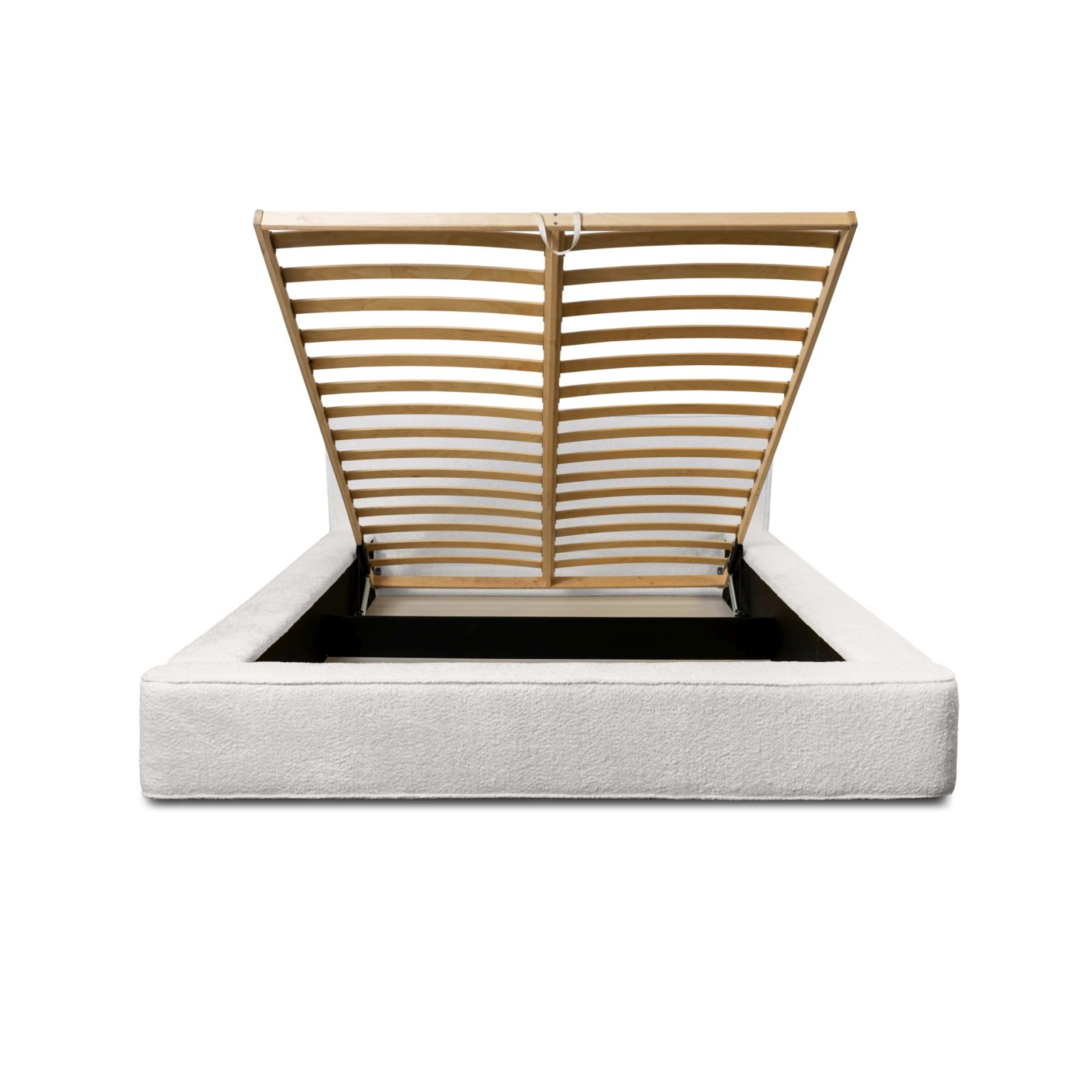 Polsterbett Delano Boucle 140x200 mit Holzrahmen Euphoria 01 Ivory